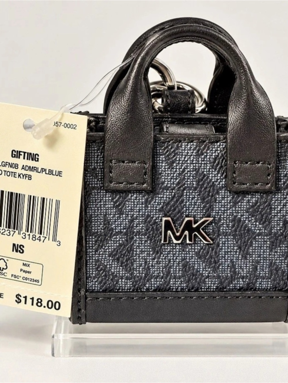 Michael Kors Micro Tote Black & Gray NWT